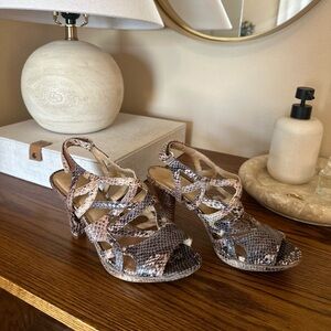 snake print heel/sandals
